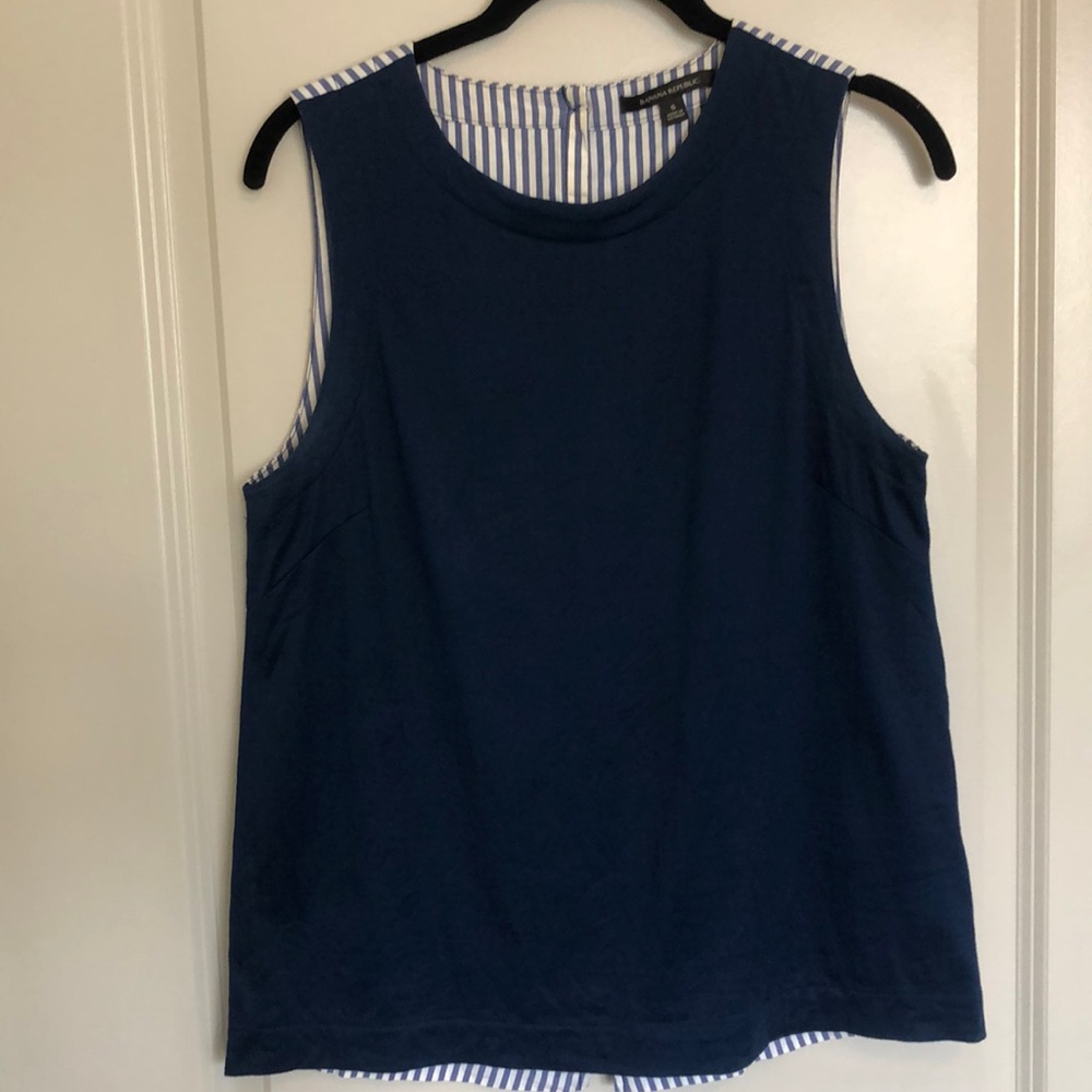 Banana Republic Solid and Stripes Button Up Tank